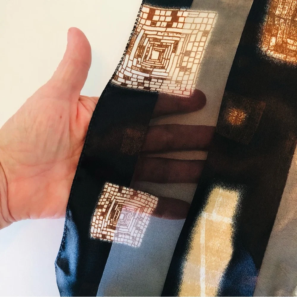 2 Silky Scarf Bundle, Animal Leopard Print & Abstract, Rectangle, 2 for 1 Trendy